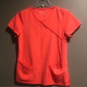 Ultimate Orange Scrub Top, Small